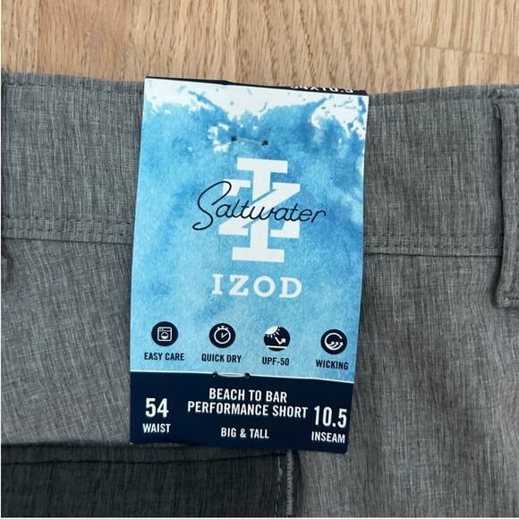 Izod Saltwater Beach to Bar Performance Shorts Gray 54" Waist 10.5" Inseam - NWT - Picture 6 of 6